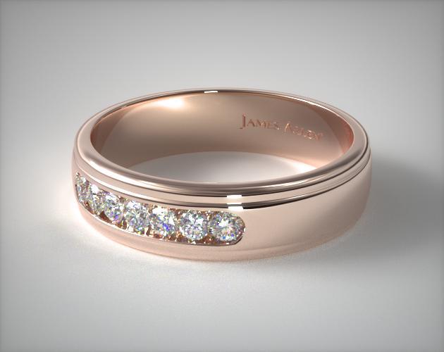 wedding rings, mens diamond, 14k rose gold 6mm channel set ... (630 x 500 Pixel)