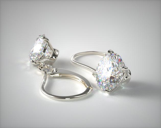 earrings, preset diamond studs, 18k white gold 0.50ctw
