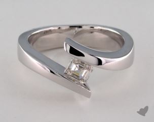 tension engagement spiral platinum ring carat diamond vs1 asscher